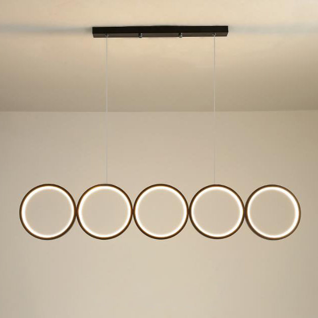 Elegant Nordic Iron & Acrylic 5-Circle LED Chandelier for Modern Spaces