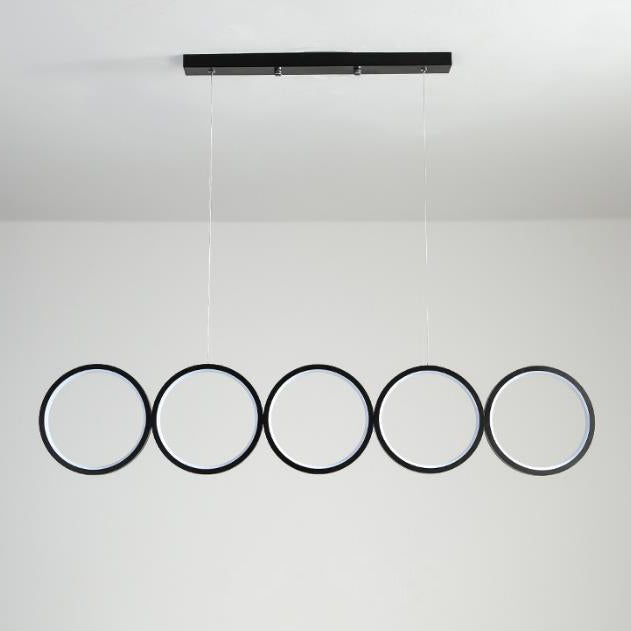 Elegant Nordic Iron & Acrylic 5-Circle LED Chandelier for Modern Spaces