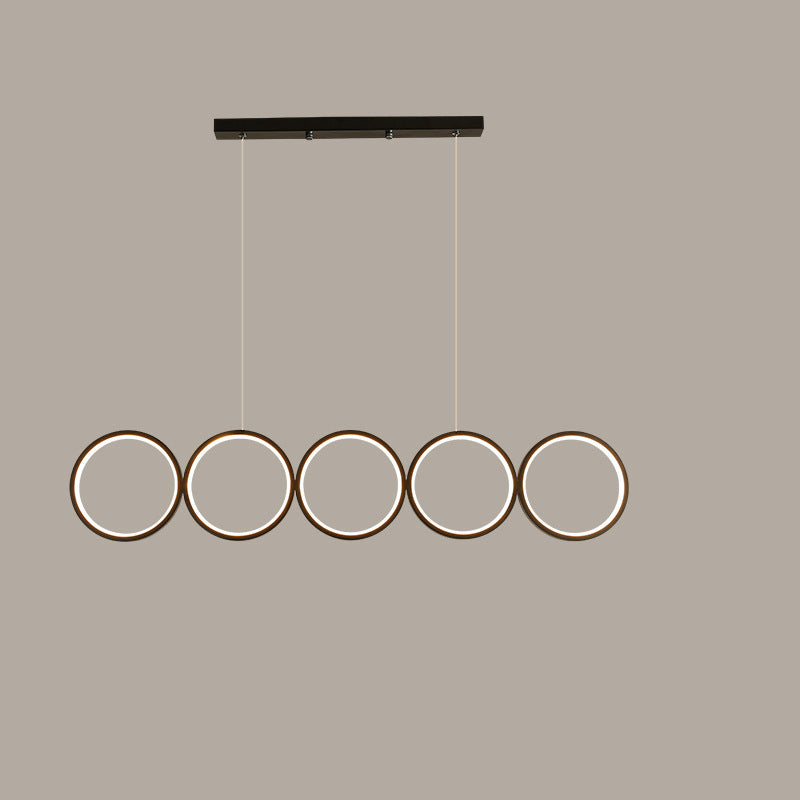 Elegant Nordic Iron & Acrylic 5-Circle LED Chandelier for Modern Spaces