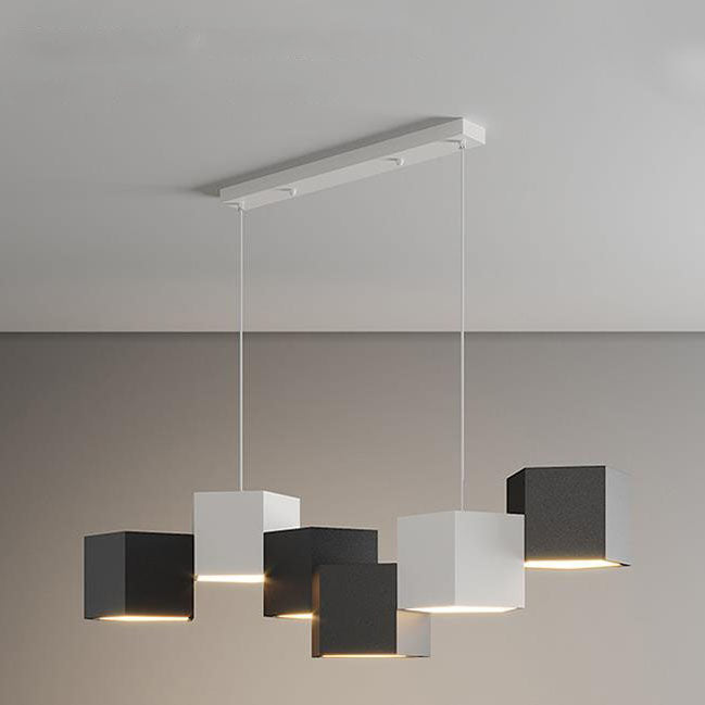 Stylish Multi-Color Geometric Iron LED Macaron Chandelier for Living Room