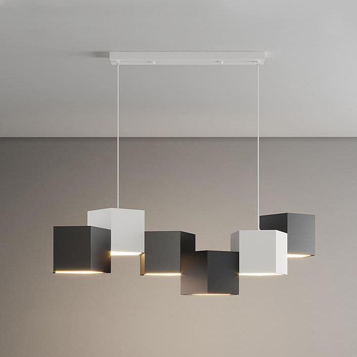 Stylish Multi-Color Geometric Iron LED Macaron Chandelier for Living Room