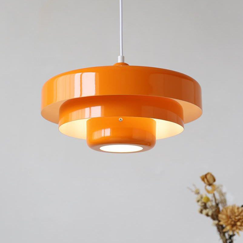 Nordic Vintage Round Metal Pendant Light Fixture for Living Room Decor