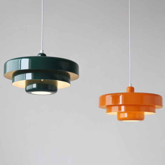Nordic Vintage Round Metal Pendant Light Fixture for Living Room Decor