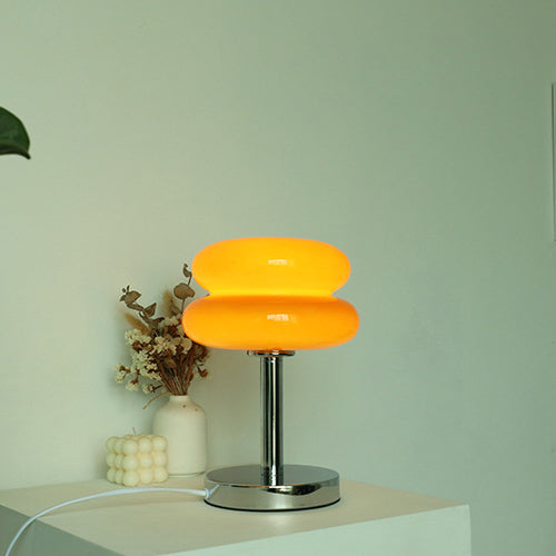 Contemporary Clear Glass 1-Light Table Lamp for Living Room or Bedroom