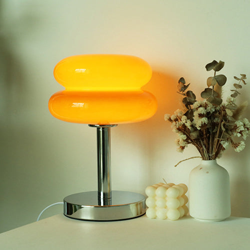 Contemporary Clear Glass 1-Light Table Lamp for Living Room or Bedroom