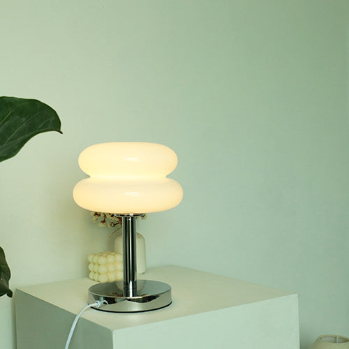 Contemporary Clear Glass 1-Light Table Lamp for Living Room or Bedroom