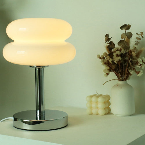 Contemporary Clear Glass 1-Light Table Lamp for Living Room or Bedroom