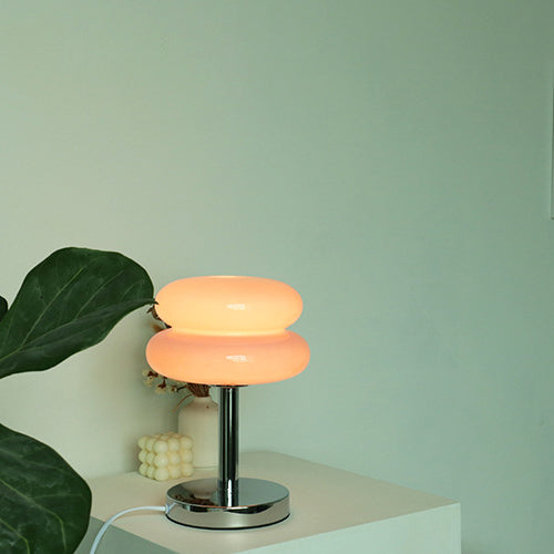 Contemporary Clear Glass 1-Light Table Lamp for Living Room or Bedroom