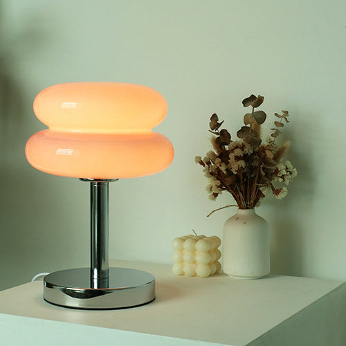 Contemporary Clear Glass 1-Light Table Lamp for Living Room or Bedroom