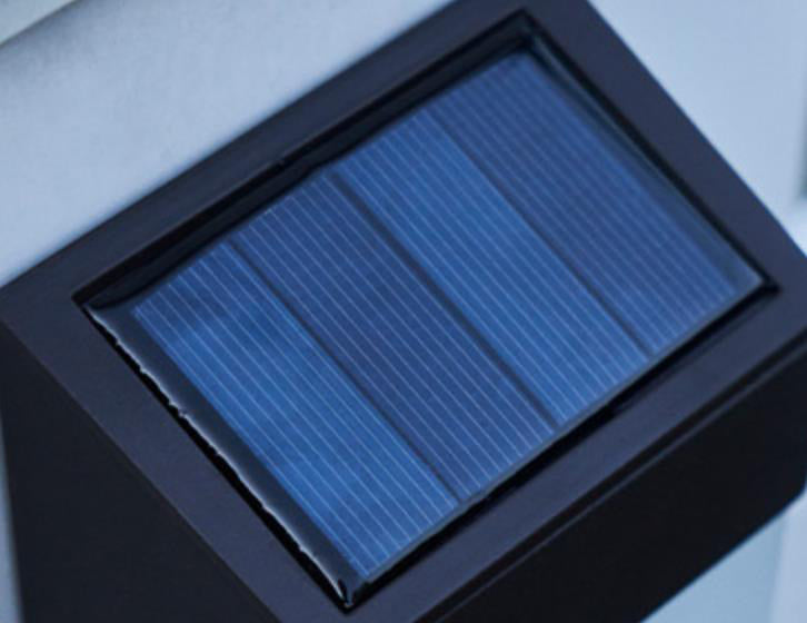 Modern Frosted Glass Solar LED Wall Sconce Light for Outdoor Spaces