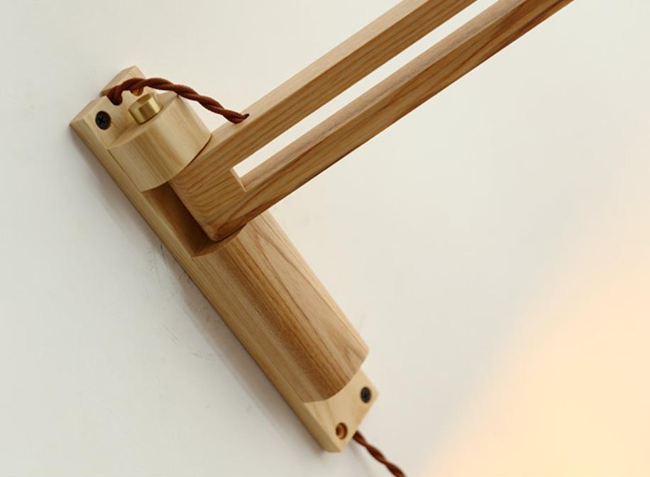 Elegant White Striped Glass 1-Light Walnut Wall Sconce for Modern Rooms