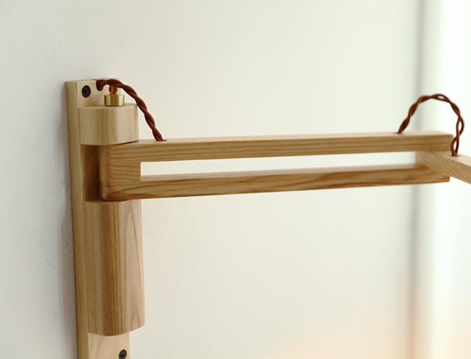 Elegant White Striped Glass 1-Light Walnut Wall Sconce for Modern Rooms