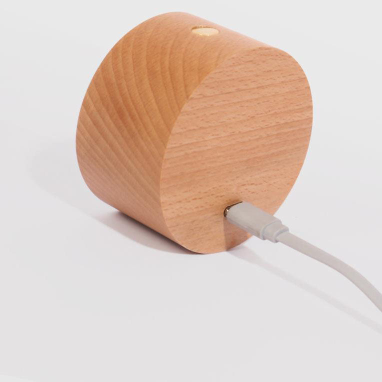 Rustic Wooden LED Wall Sconce with Rechargeable Touch Control for Bedrooms