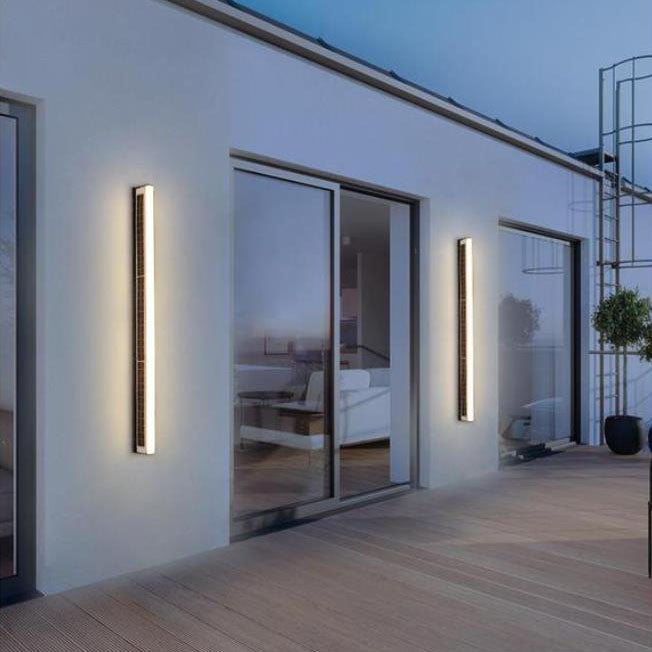 Contemporary Black Acrylic Solar LED Waterproof Garden Wall Light