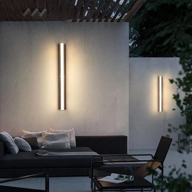 Contemporary Black Acrylic Solar LED Waterproof Garden Wall Light
