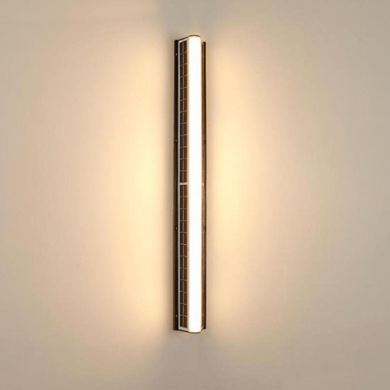 Contemporary Black Acrylic Solar LED Waterproof Garden Wall Light