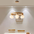 Rustic Japanese Style Textured Glass Globe Chandelier for Living Room