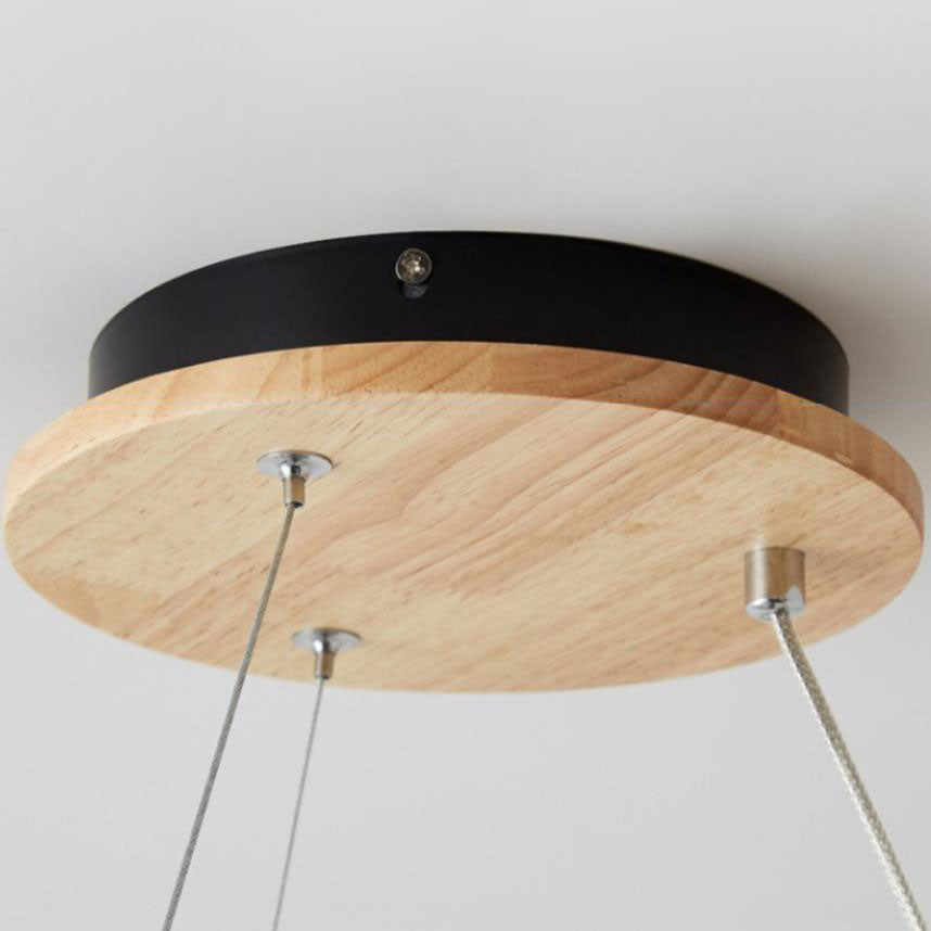 Rustic Japanese Style Textured Glass Globe Chandelier for Living Room