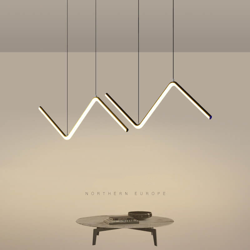 Sleek Aluminum N-Shaped LED Chandelier with Silicone for Dining Room