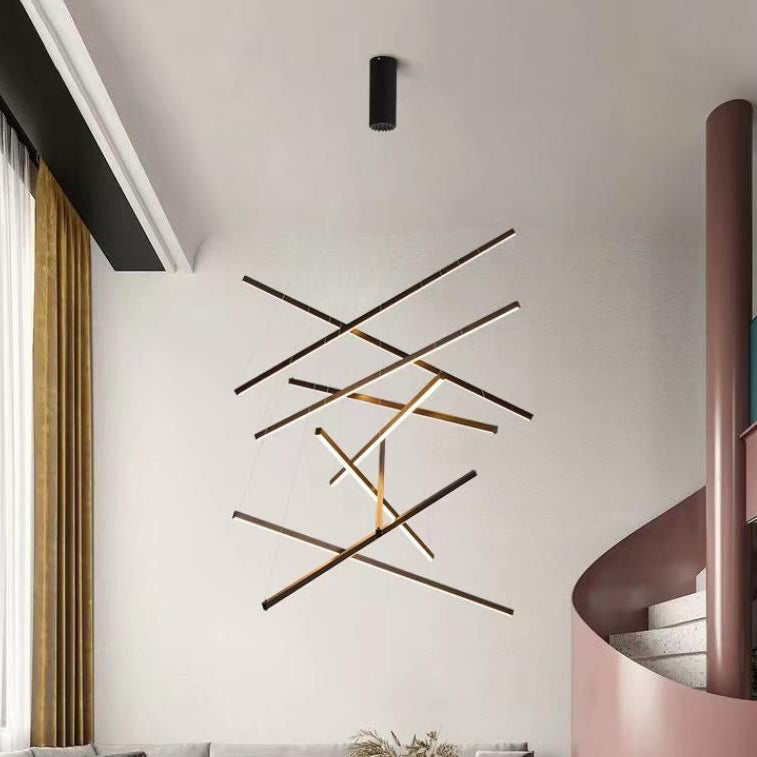 Nordic Style Geometric Iron & Aluminum LED Chandelier for Modern Decor