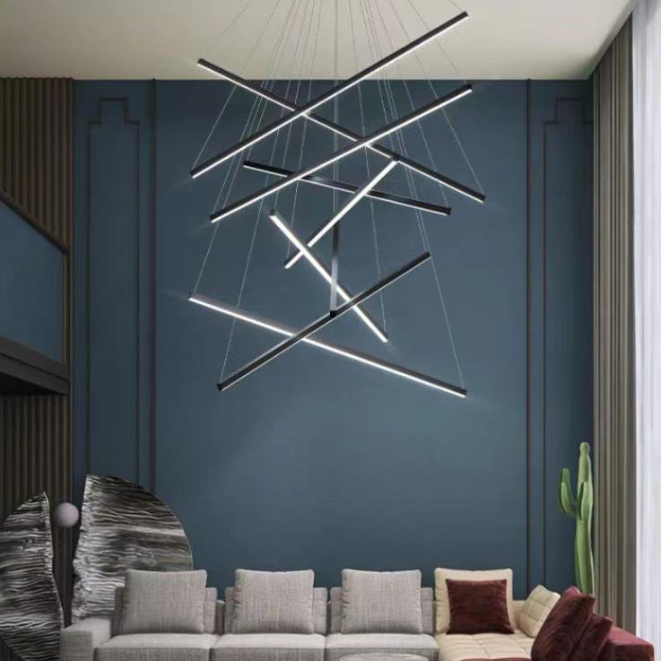 Nordic Style Geometric Iron & Aluminum LED Chandelier for Modern Decor