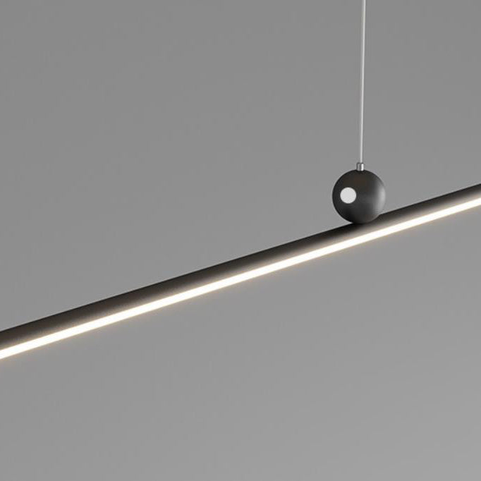 Sleek Black Iron & Acrylic LED Chandelier Pendant Light for Dining Room