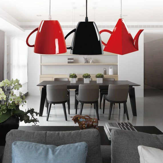 Modern Resin Teapot Pendant Light Fixture for Contemporary Living Room
