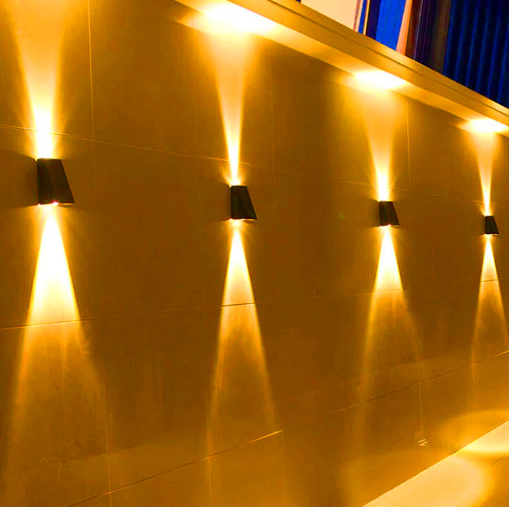 Waterproof LED Wall Sconce Lamp - Modern Solar Trapezoid Design for Outdoor