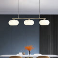 Elegant Persimmon Milk White Glass 3-Light Island Chandelier for Kitchen