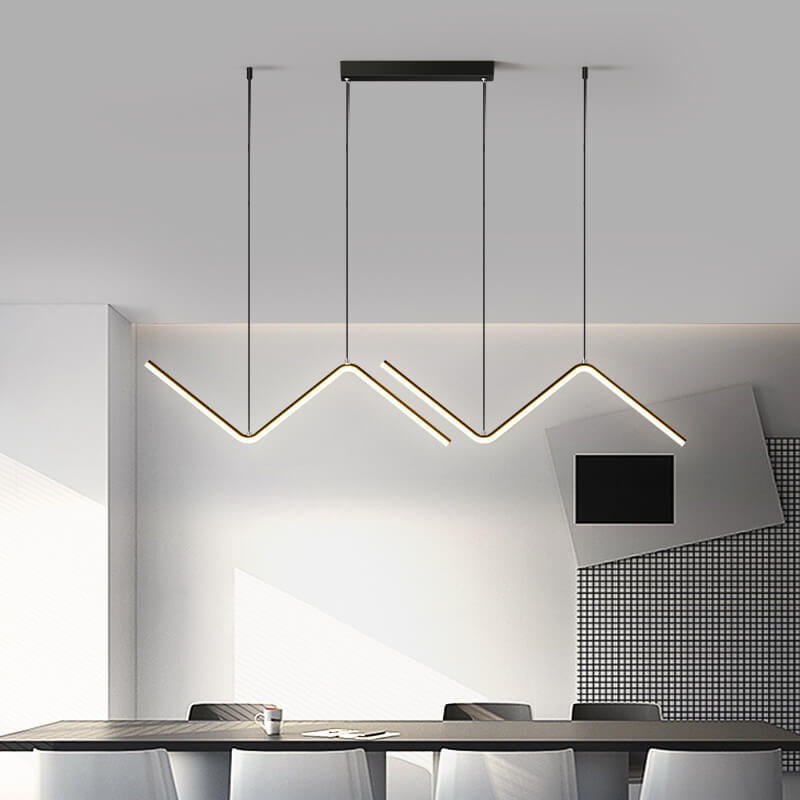 Sleek Aluminum N-Shaped LED Chandelier with Silicone for Dining Room