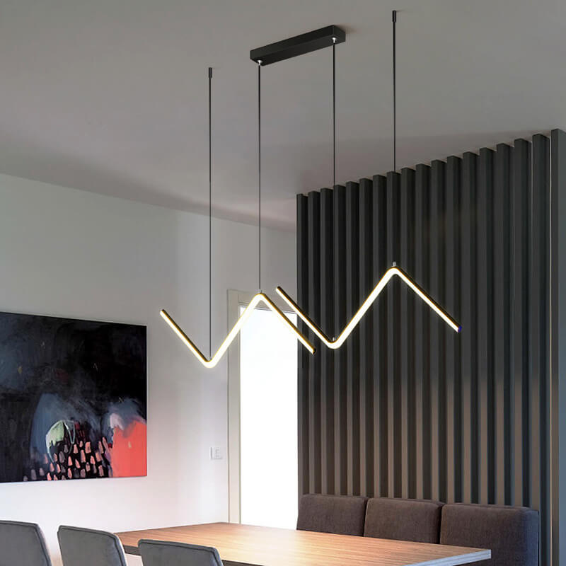 Sleek Aluminum N-Shaped LED Chandelier with Silicone for Dining Room