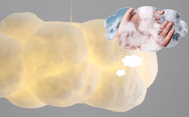 Contemporary White Fabric LED Pendant Light for Bedroom or Living Room