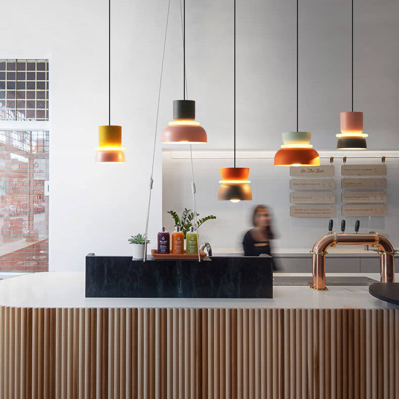 Vibrant Nordic Colorful Macaron LED Pendant Light for Kitchen Dining Room