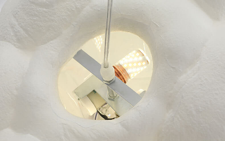 Contemporary White Fabric LED Pendant Light for Bedroom or Living Room