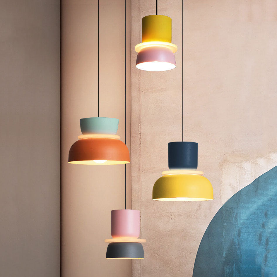Vibrant Nordic Colorful Macaron LED Pendant Light for Kitchen Dining Room