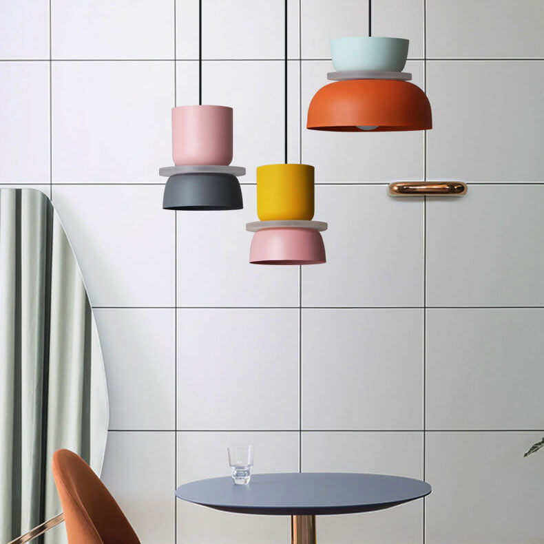 Vibrant Nordic Colorful Macaron LED Pendant Light for Kitchen Dining Room