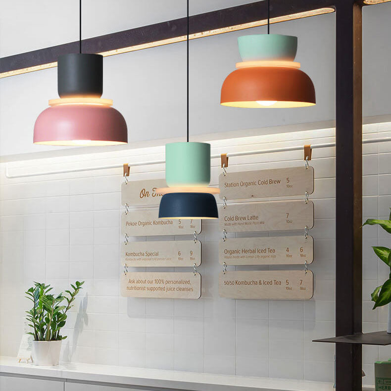Vibrant Nordic Colorful Macaron LED Pendant Light for Kitchen or Dining Room