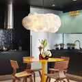 Contemporary White Fabric LED Pendant Light for Bedroom or Living Room