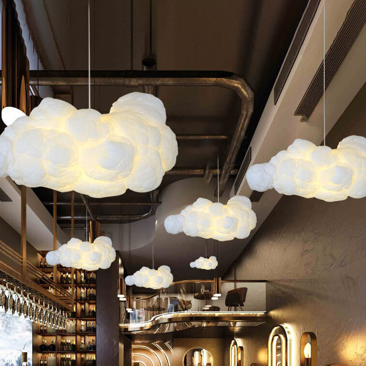 Contemporary White Fabric LED Pendant Light for Bedroom or Living Room