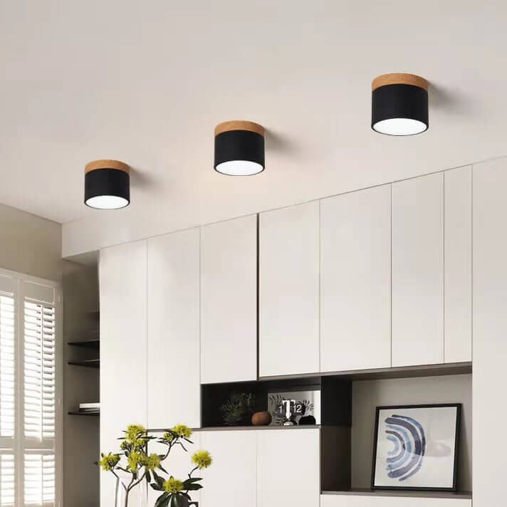 Elegant Scandinavian Solid Color LED Flush Mount Ceiling Light for Home