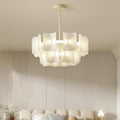 Contemporary Black Iron & Aluminum LED Island Chandelier for Kitchen