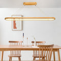 Modern Solid Wood Round LED Island Chandelier for Kitchen Dining Room