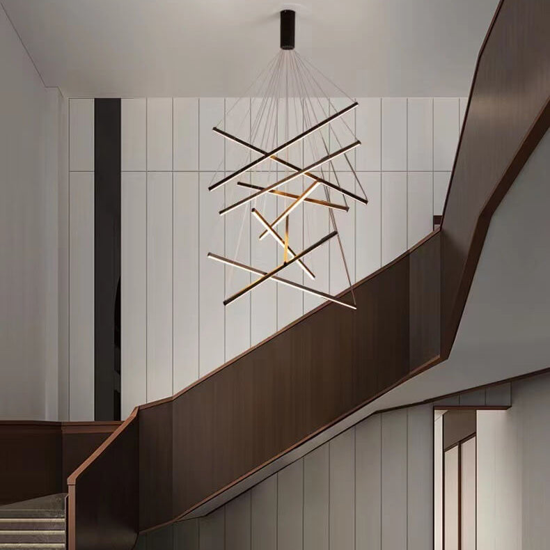 Nordic Style Geometric Iron & Aluminum LED Chandelier for Modern Decor