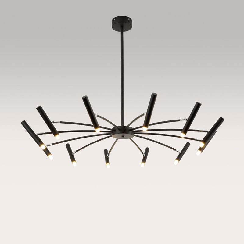 Modern Round Radioactive Iron Aluminum Chandelier for Living Room Lighting