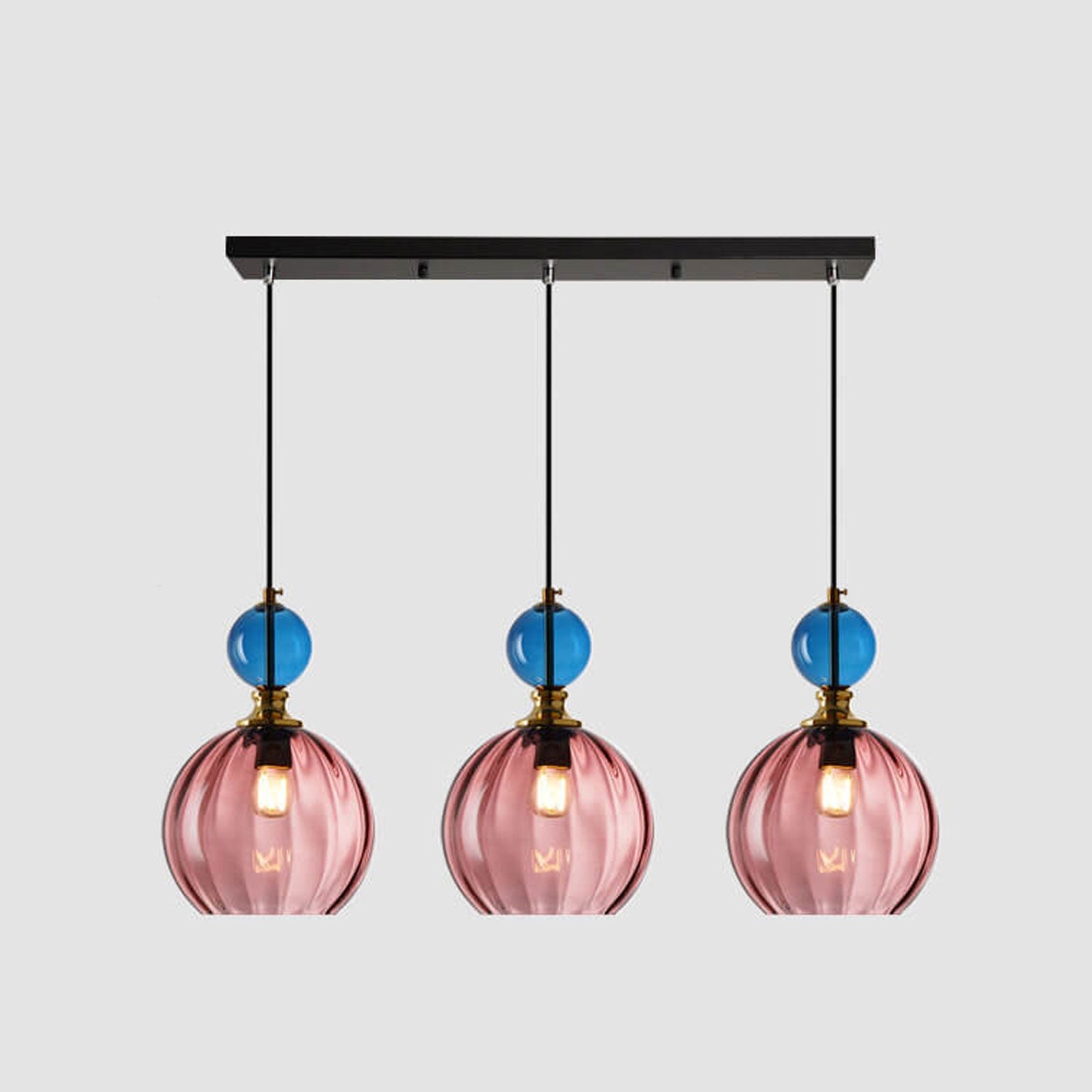 Creative Danish Striped Glass Round Chandelier for Modern Living Spaces