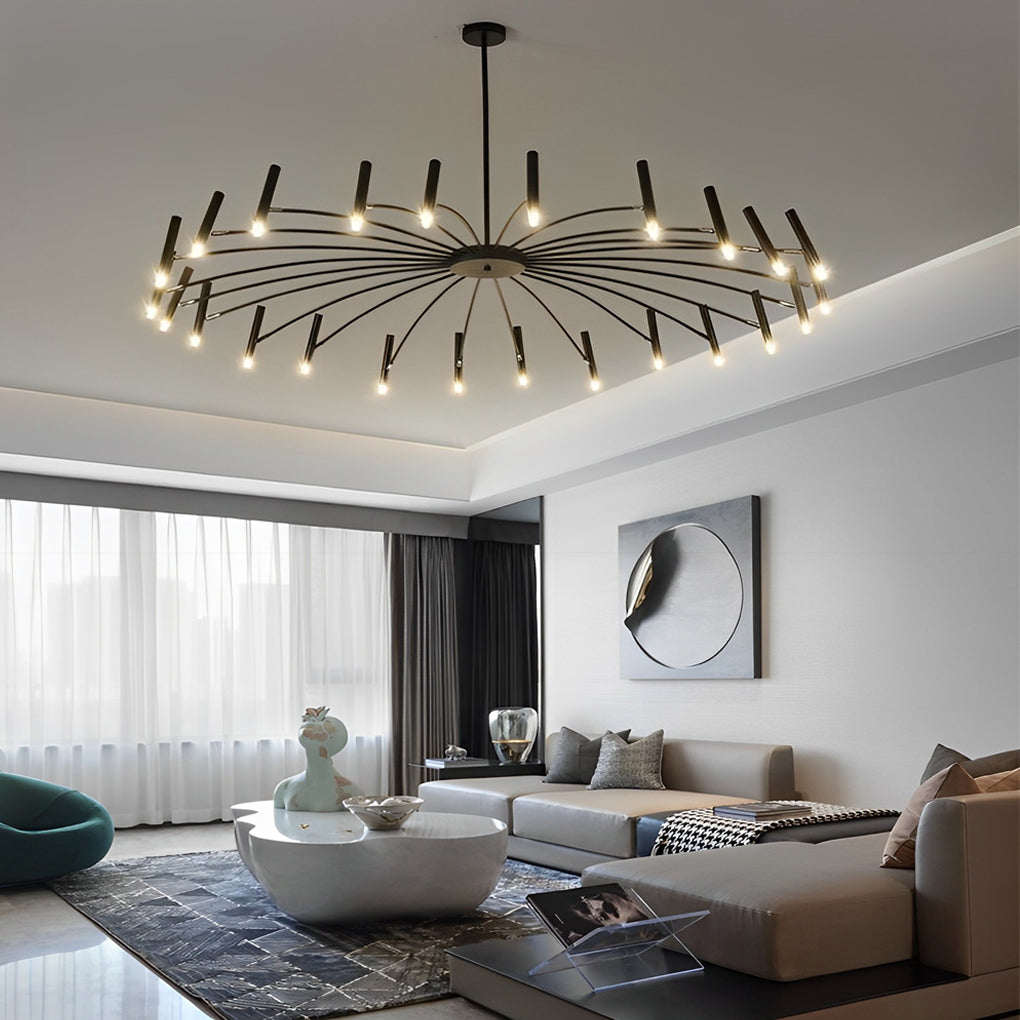 Stylish Adjustable Metal LED Chandelier for Dining Room - Three-Step Dimming