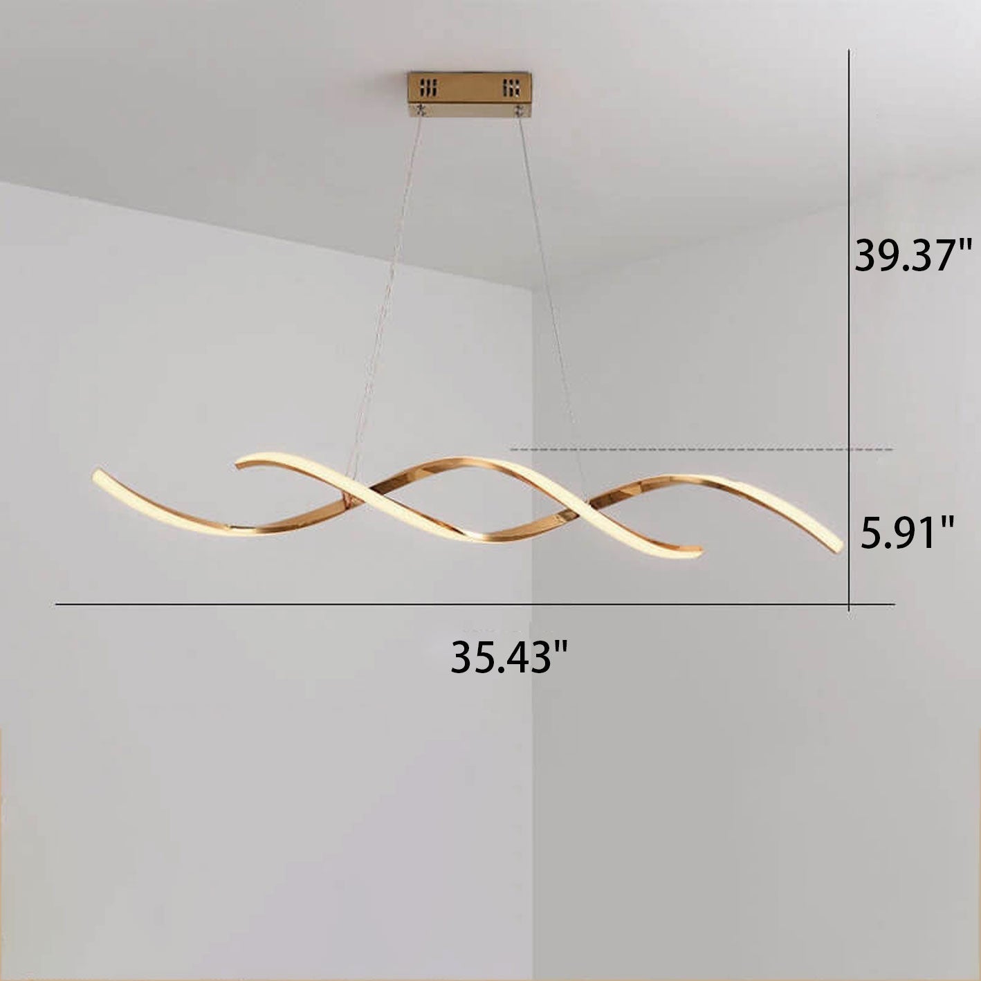Sleek Modern Minimalist LED Chandelier Pendant Light for Kitchen Island