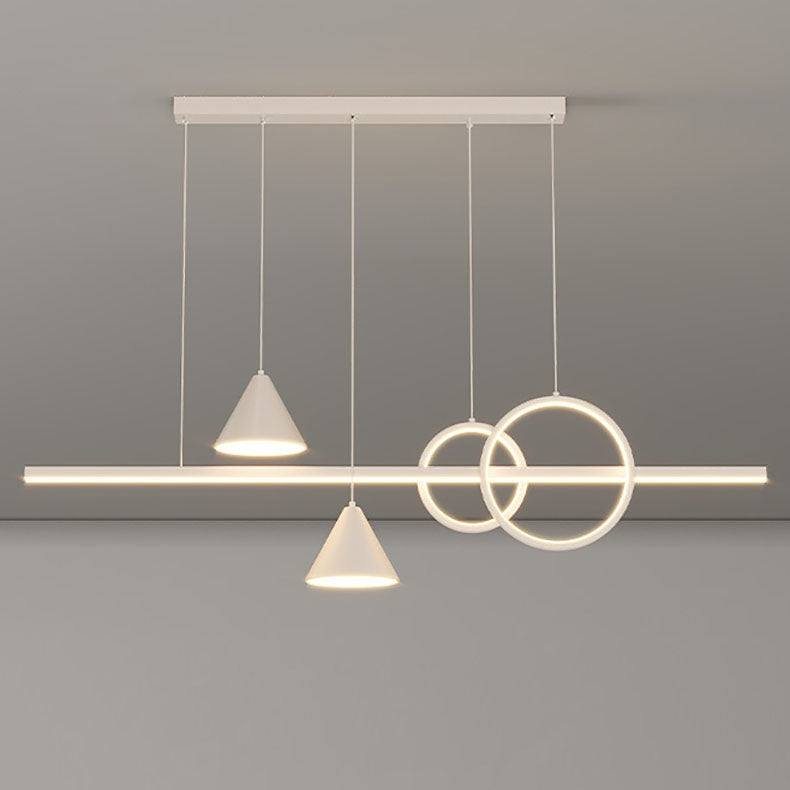 Contemporary Black Iron & Acrylic LED Chandelier for Dining Room Island