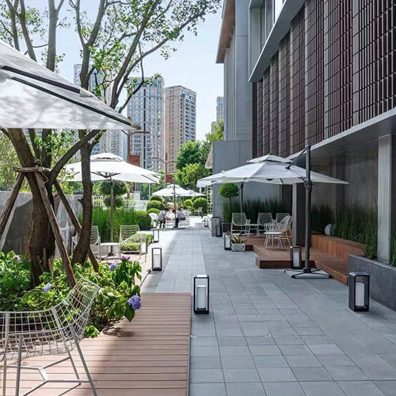 Contemporary Square Stainless Steel LED Landscape Light for Outdoor Use