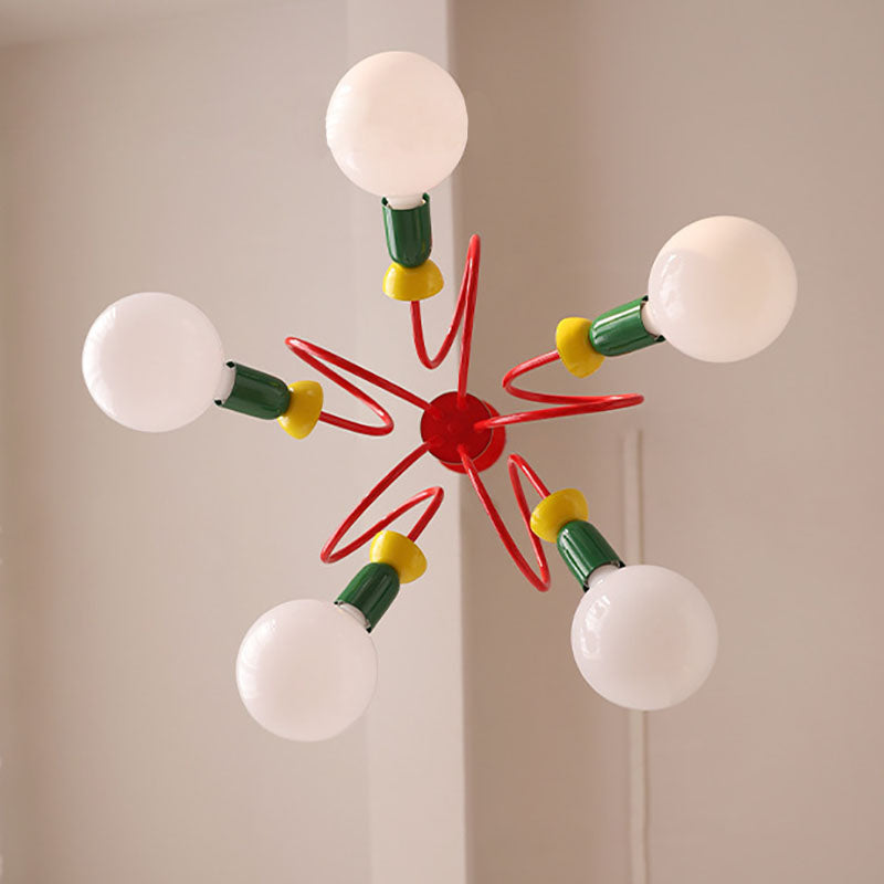 Scandinavian Black Orb Glass Chandelier, 2/3/5 Lights for Bedroom